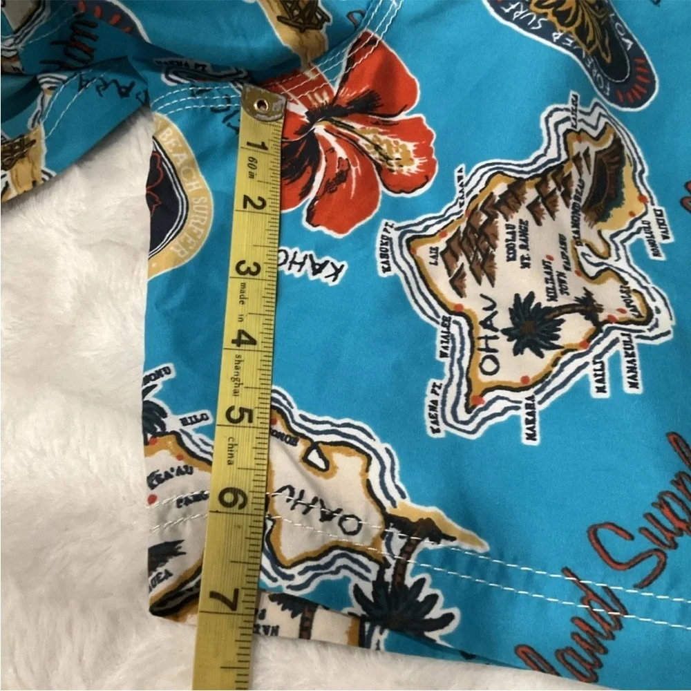 Caribbean Joe  Mens Hawaiian Swim Shorts Size‎ Large